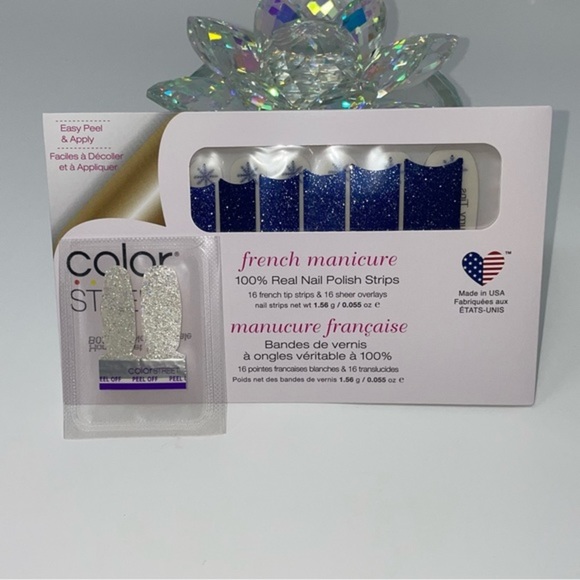 Color Street | In a Flurry French manicure blue glitter tips Frosty snowflake - Picture 9 of 10